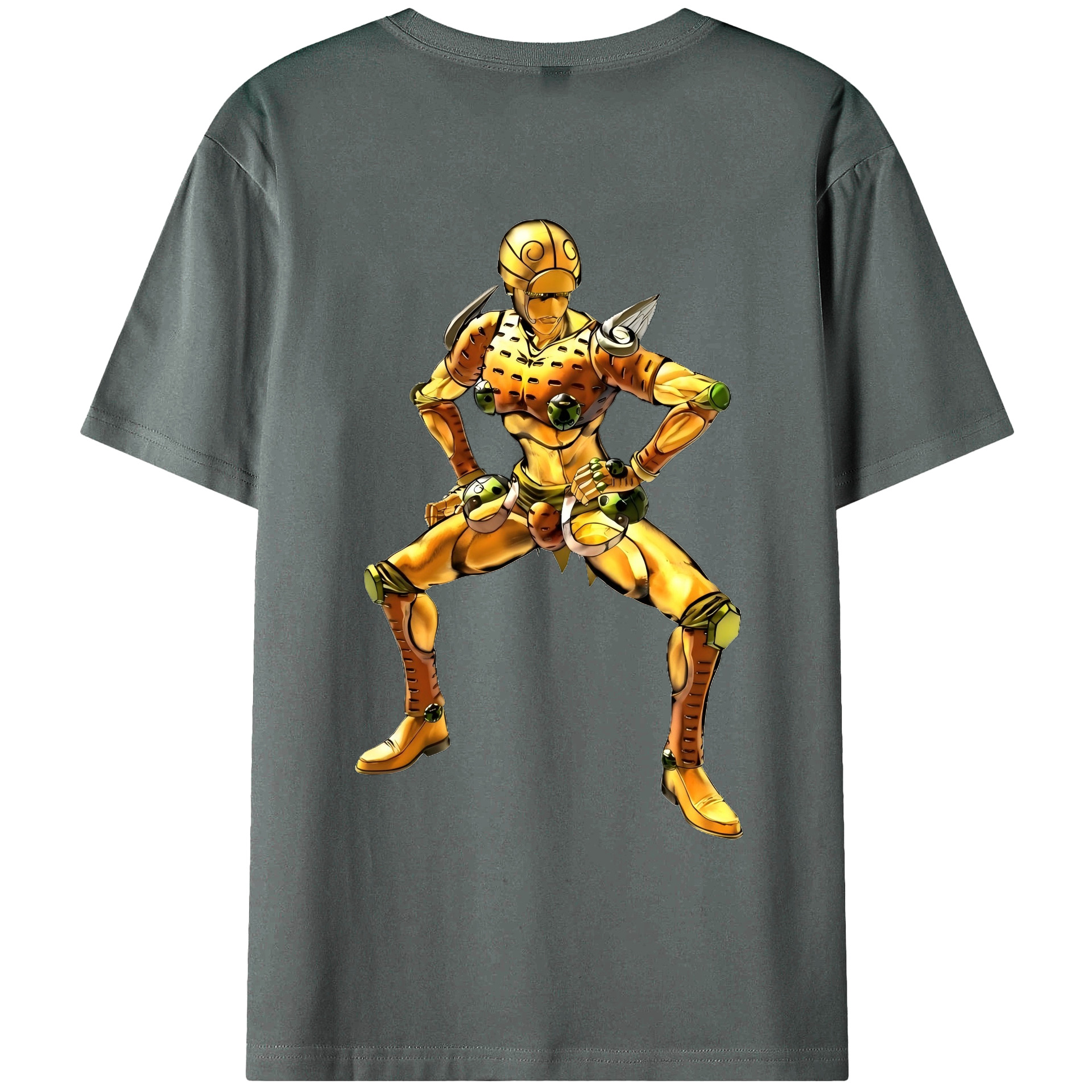 （画像用） ジョジョの奇妙な冒険 ジョルノ?ジョバァーナ JoJo's Bizarre Adventure Giorno Giovanna 綿100％ メンズ半袖Tシャツ（バックプリント） 通気性